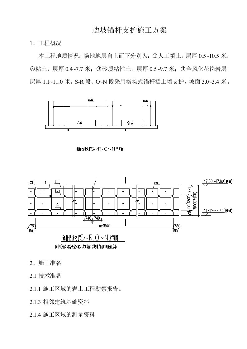 边坡锚杆支护方案