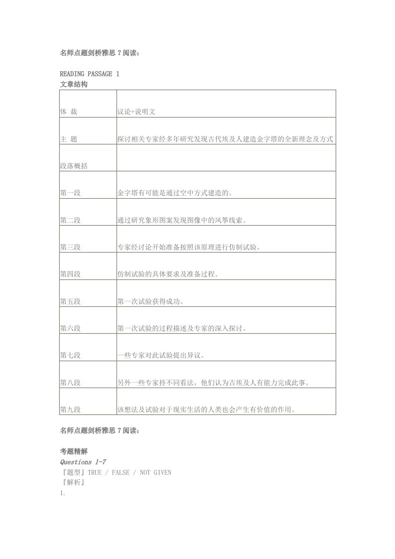 剑桥雅思7真题和解析Test4阅读