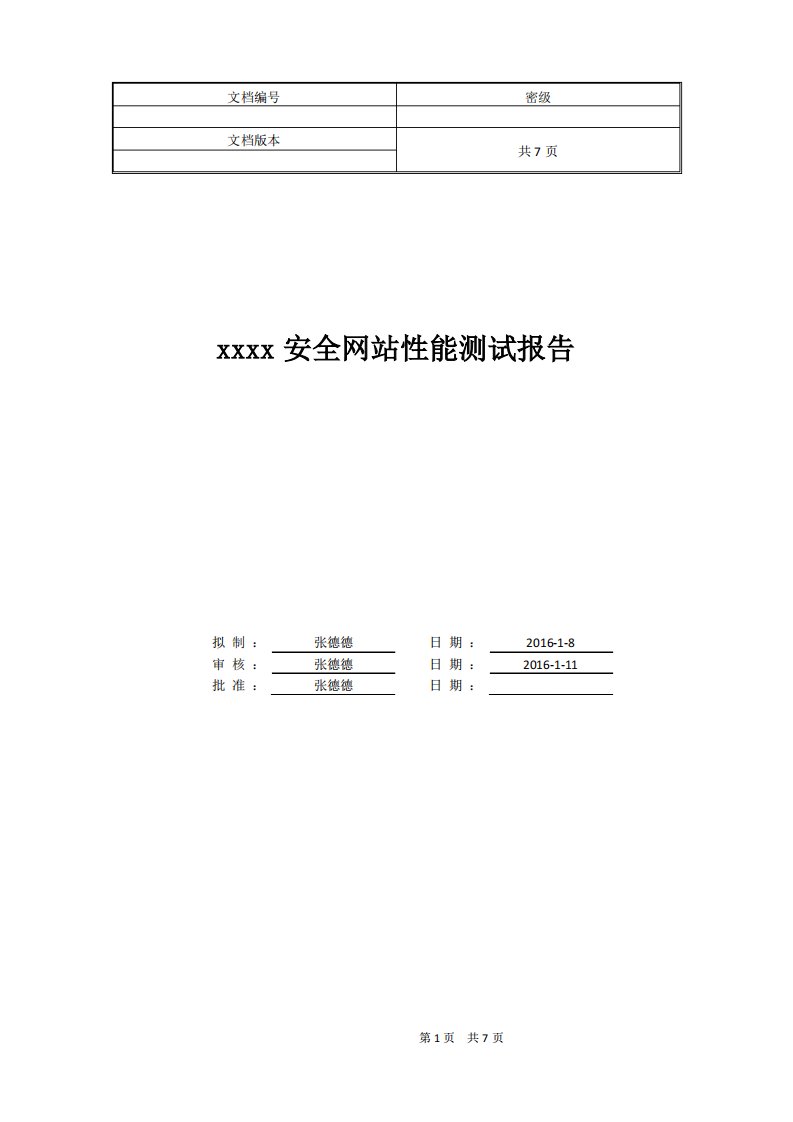 软件性能测试报告总结归纳模版