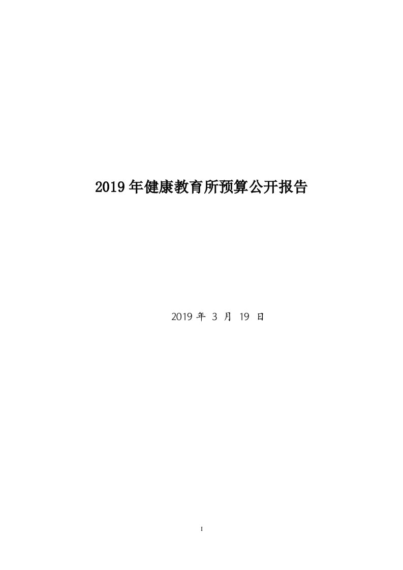 2019年健康教育所预算公开报告