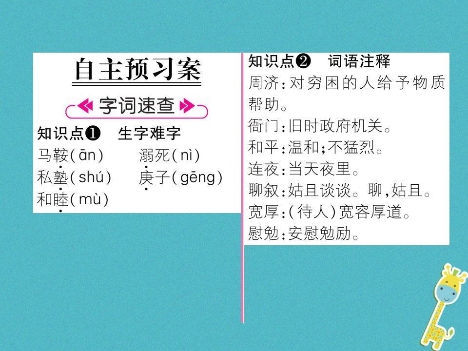 八年级语文上册第二单元6回忆我的母亲习题课件新人教版