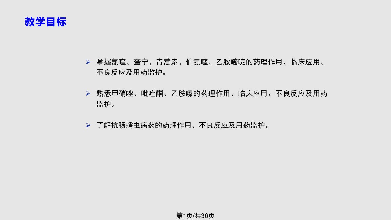 药理学322抗寄生虫药PPT课件