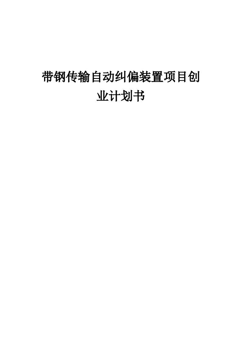 带钢传输自动纠偏装置项目创业计划书