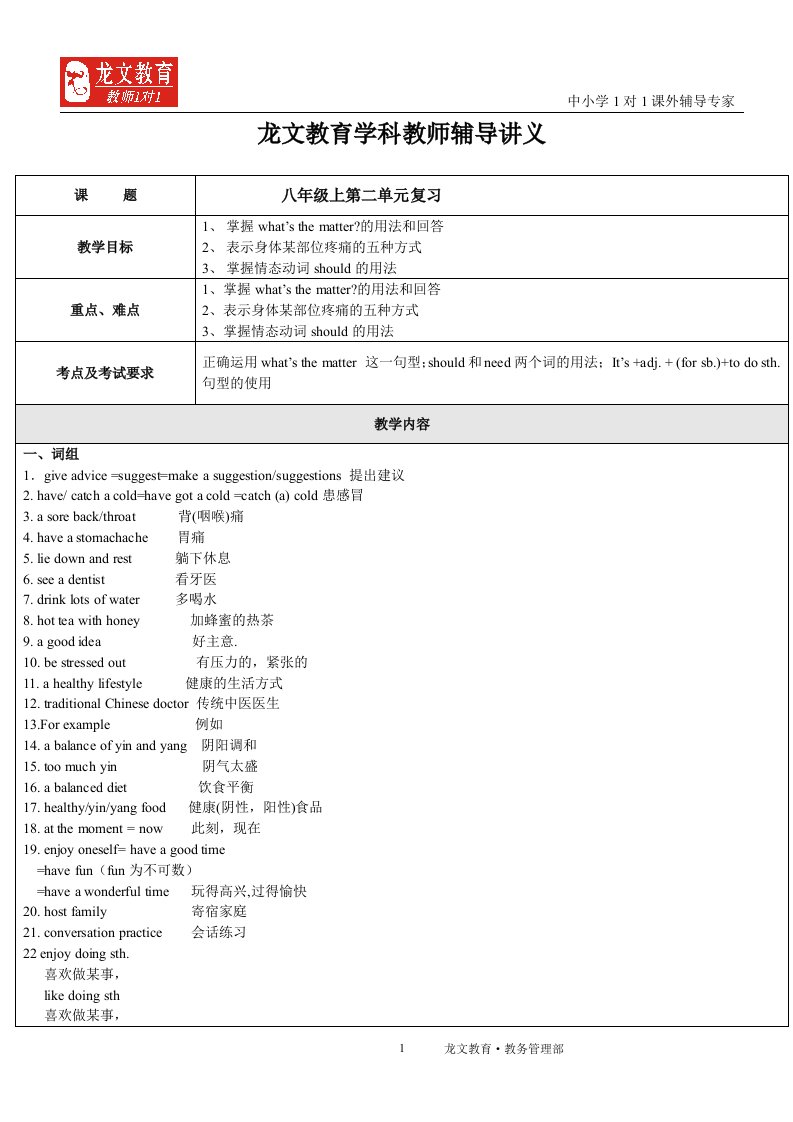 人教版英语八年级上unit2讲义