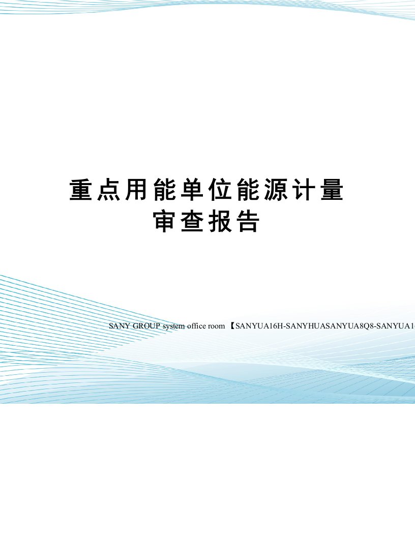 重点用能单位能源计量审查报告