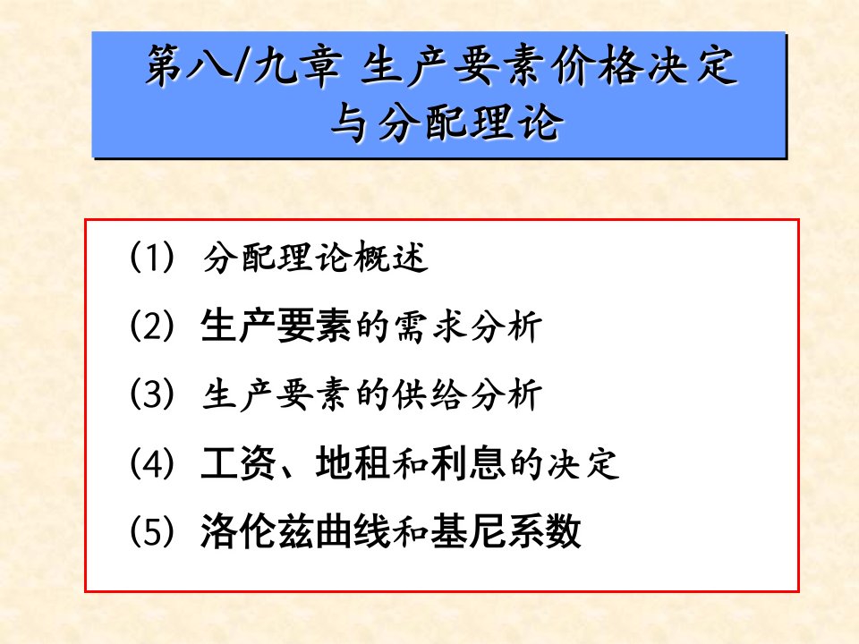 微观经济学第九章要素市场