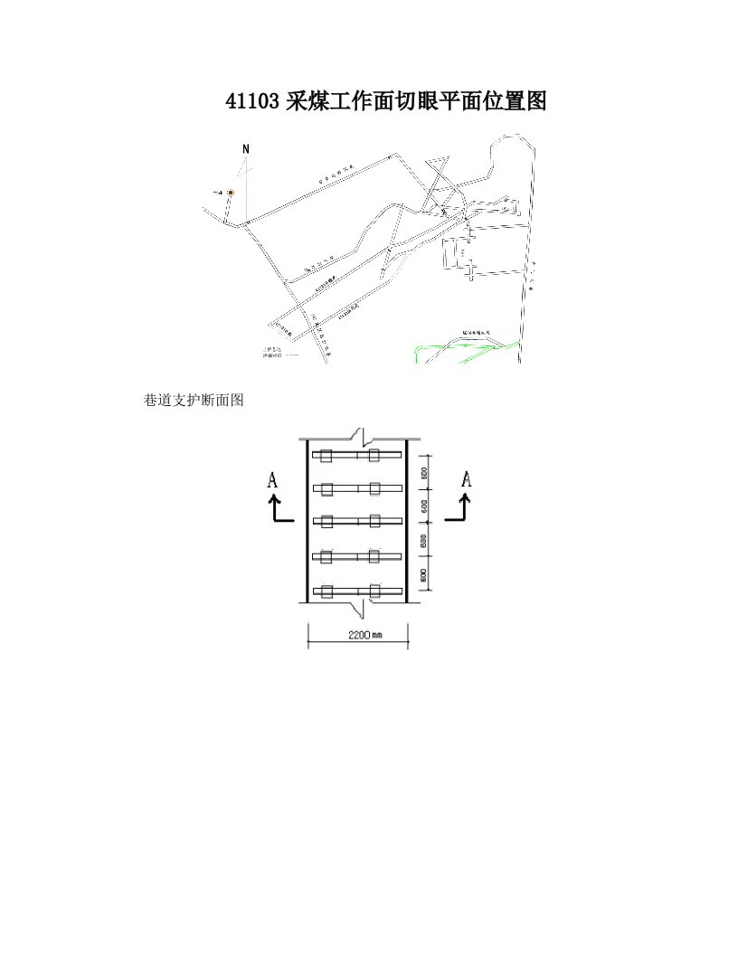 41103采煤工作面切眼五图一表