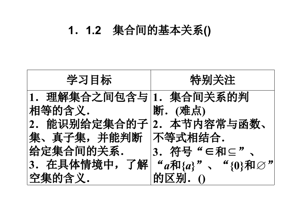 集合的基本关系习题课