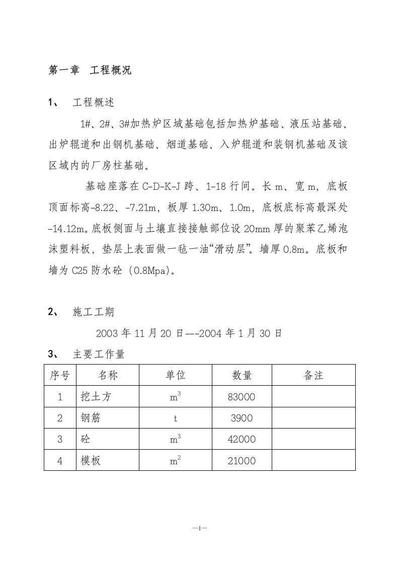 加热炉基础施工方案