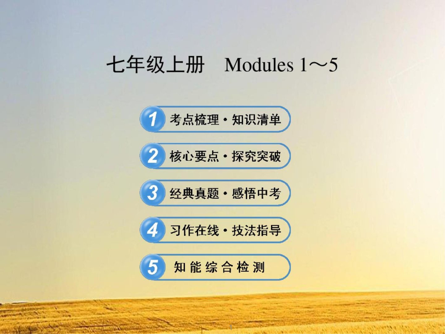 外研版七年级上册Modules1-5英语复习ppt课件