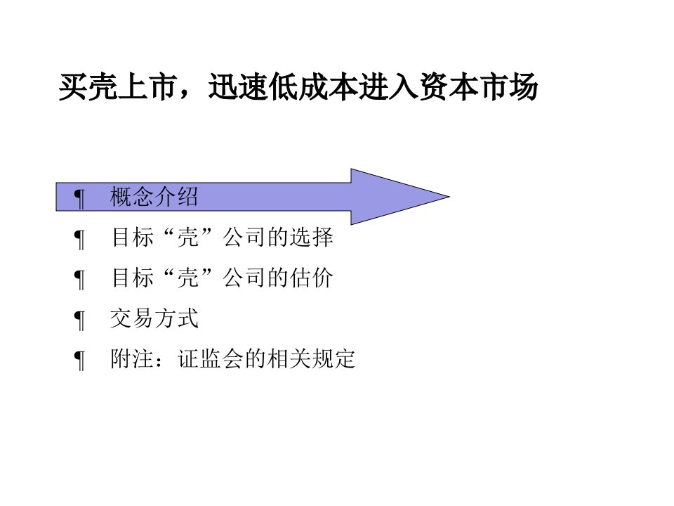 买壳上市迅速低成本进入资本市场