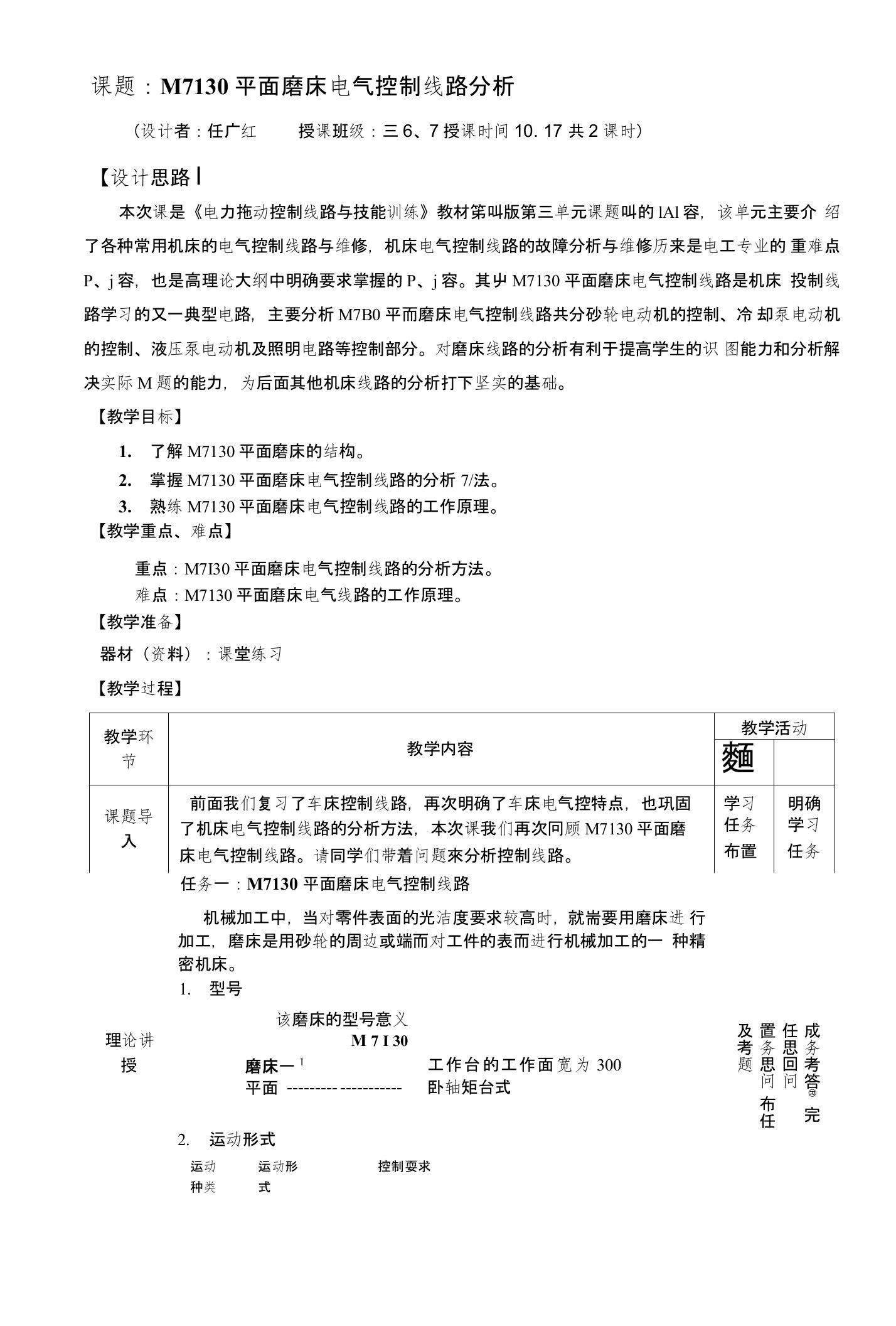 M7130平面磨床电气控制线路分析