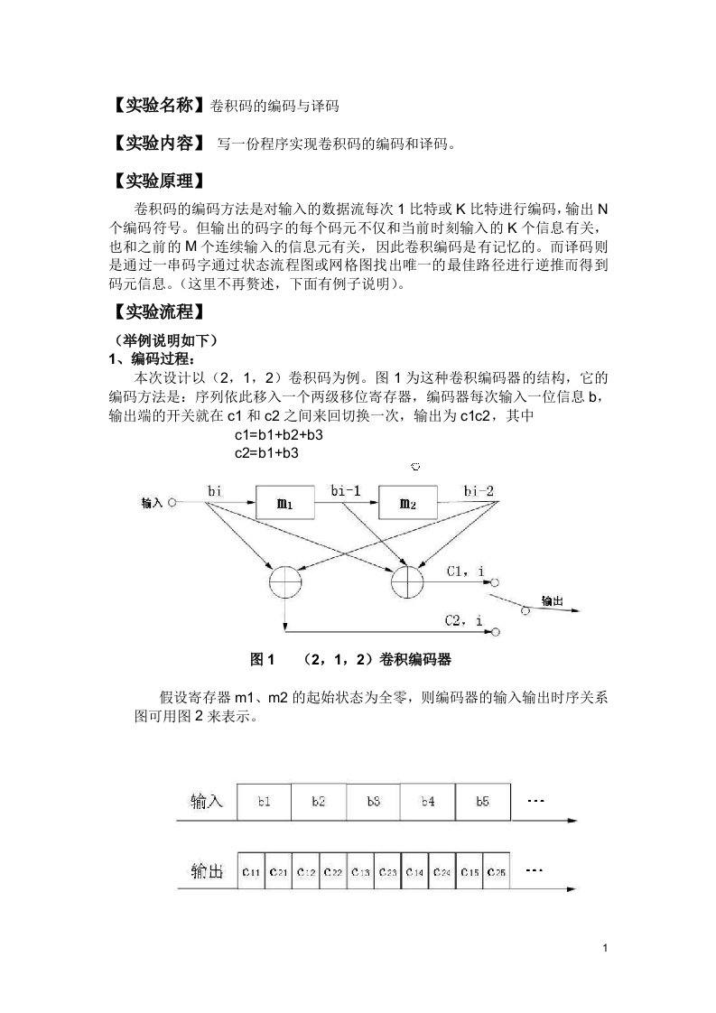 卷积码编译实验报告