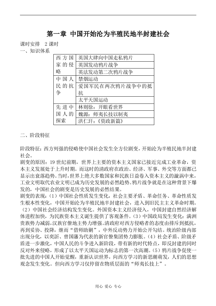 人教版高一历史上册第一章