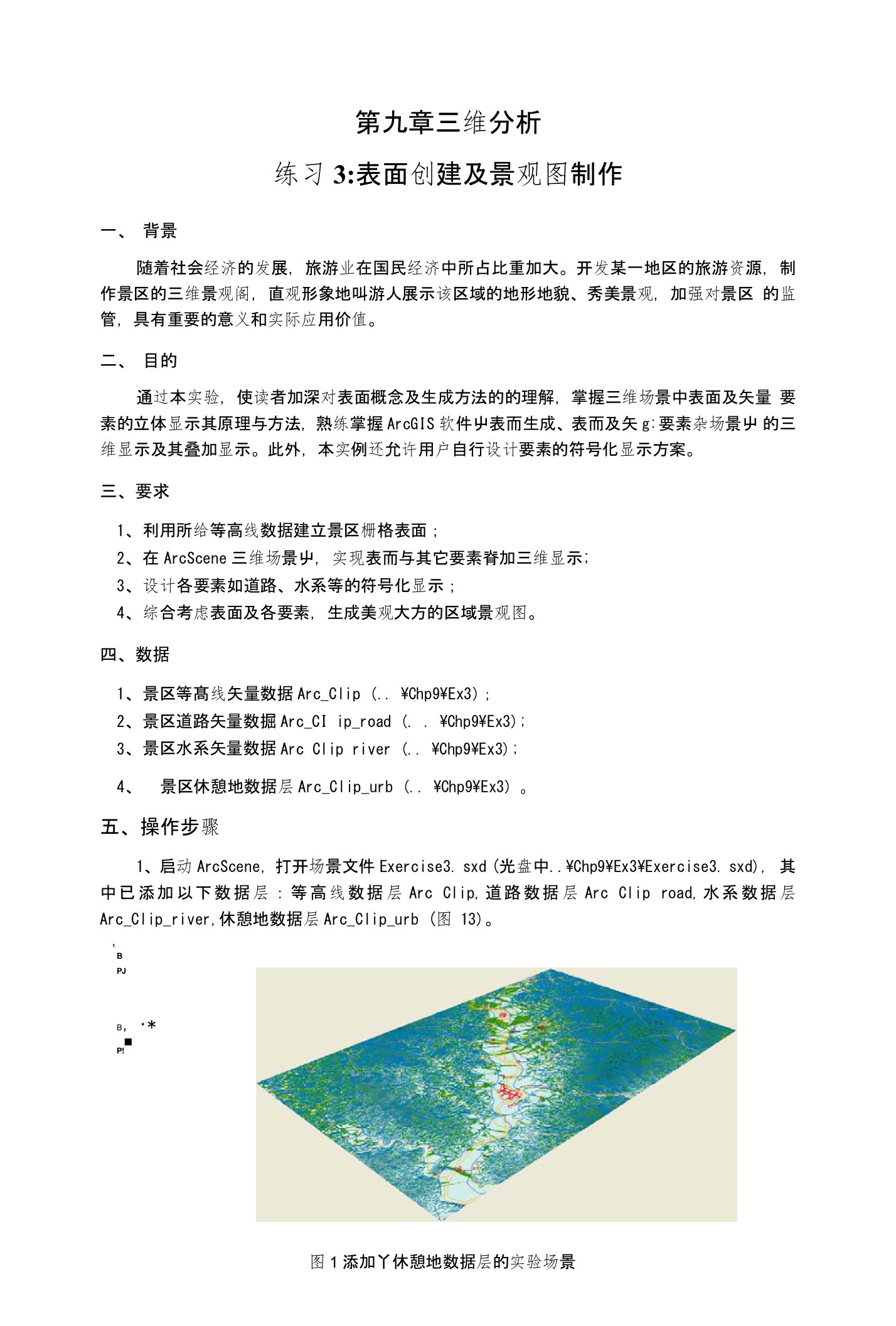 ArcGIS实验-Ex14-表面创建及景观图制作