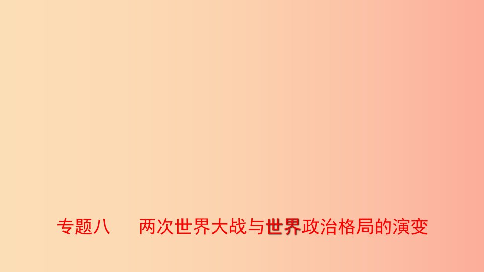 山东省2019年中考历史专题复习