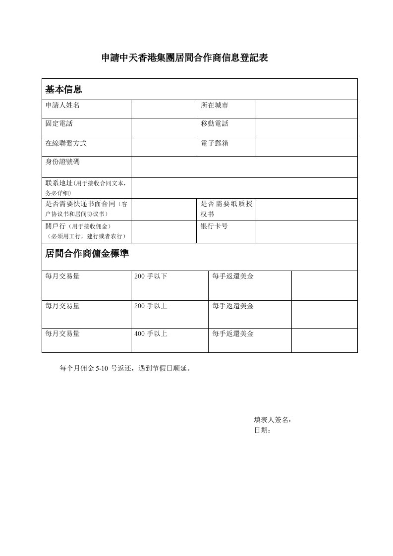 推荐-香港中天黄金代理商申请表