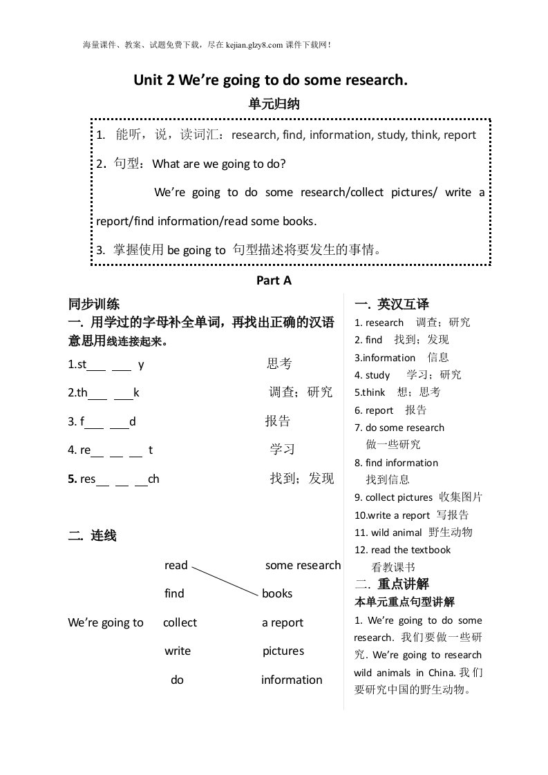 2015年新版湘少版五年级英语下册Unit2课时练习题