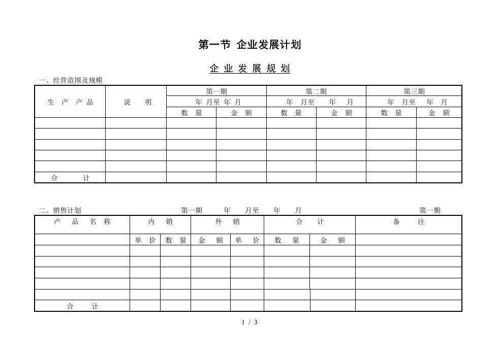 企业常用管理表格大全214