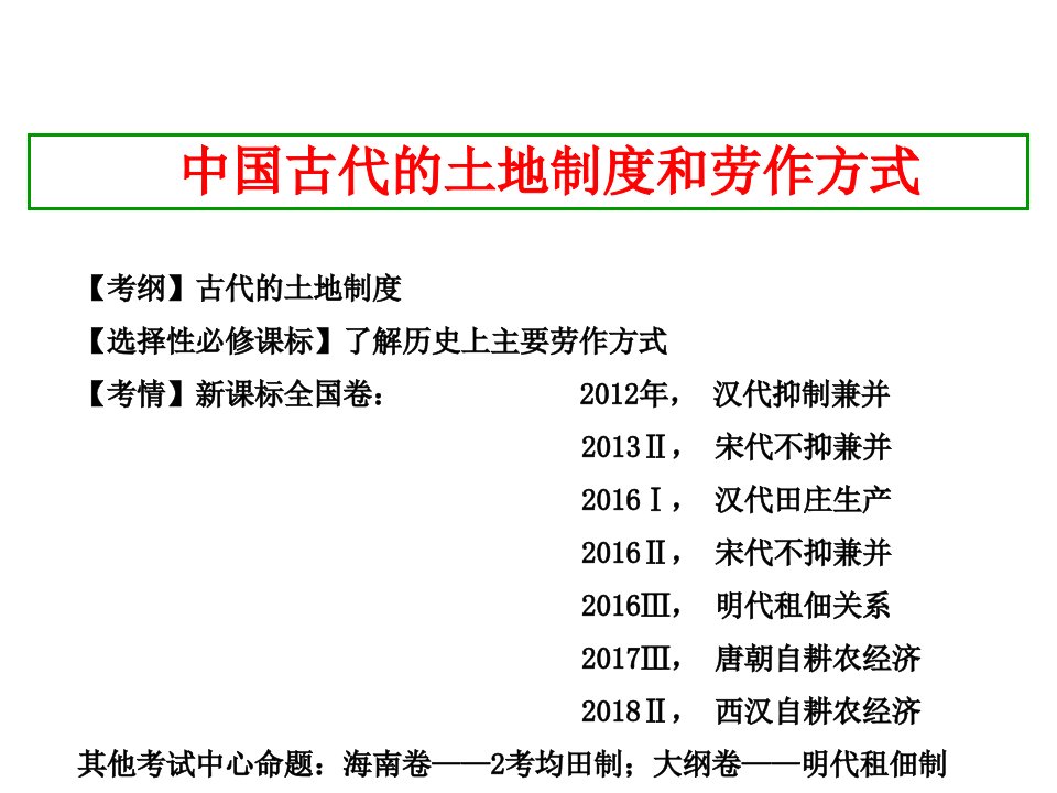 中国古代土地制度和赋税制度的演变课件