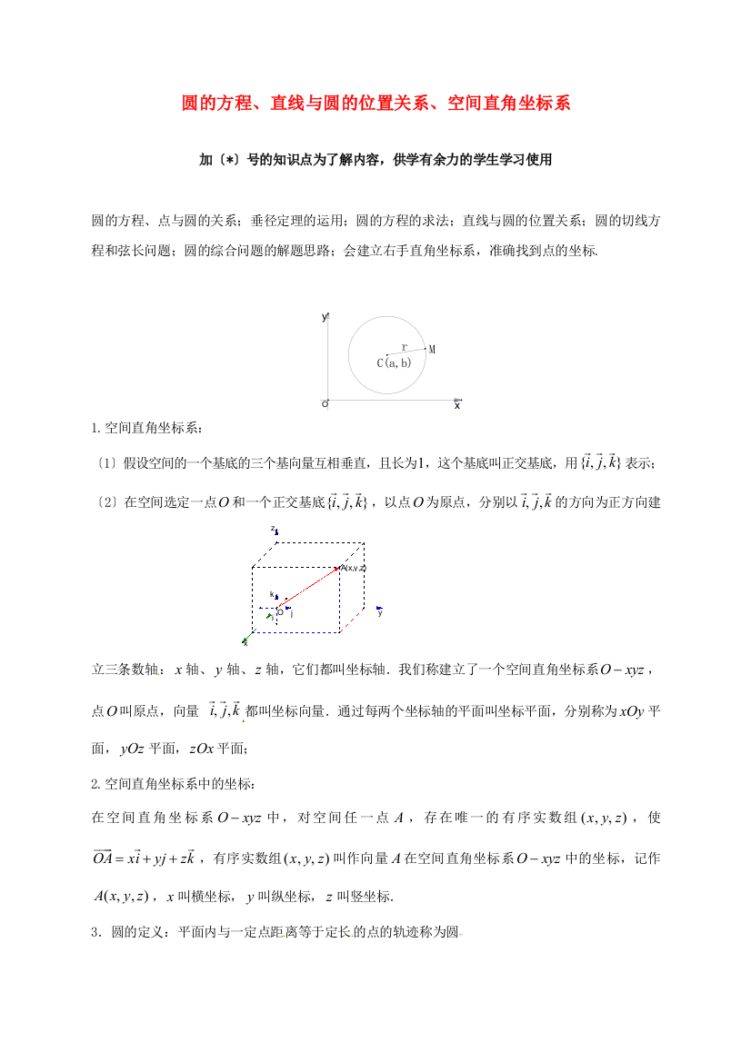 （整理版）高考数学知识点讲座考点32圆的方程直线与圆