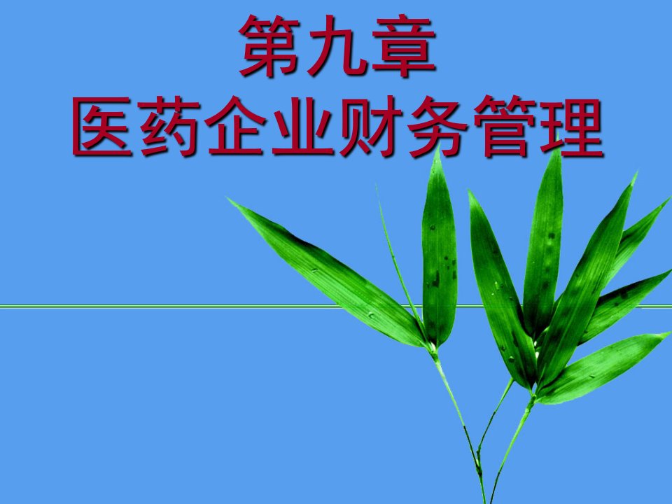 第九章_医药企业财务管理