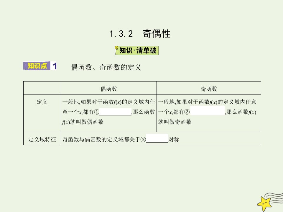 2022版高中数学第一章集合与函数概念3.2奇偶性课件新人教A版必修1