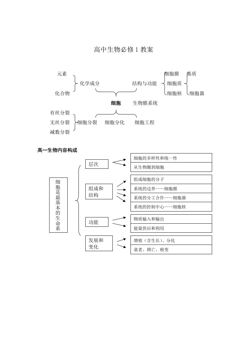 高中生物第三第四章教案