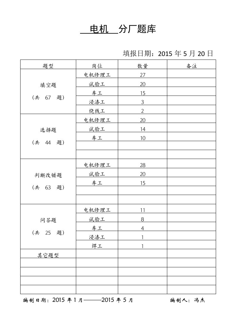 电机修理工题库