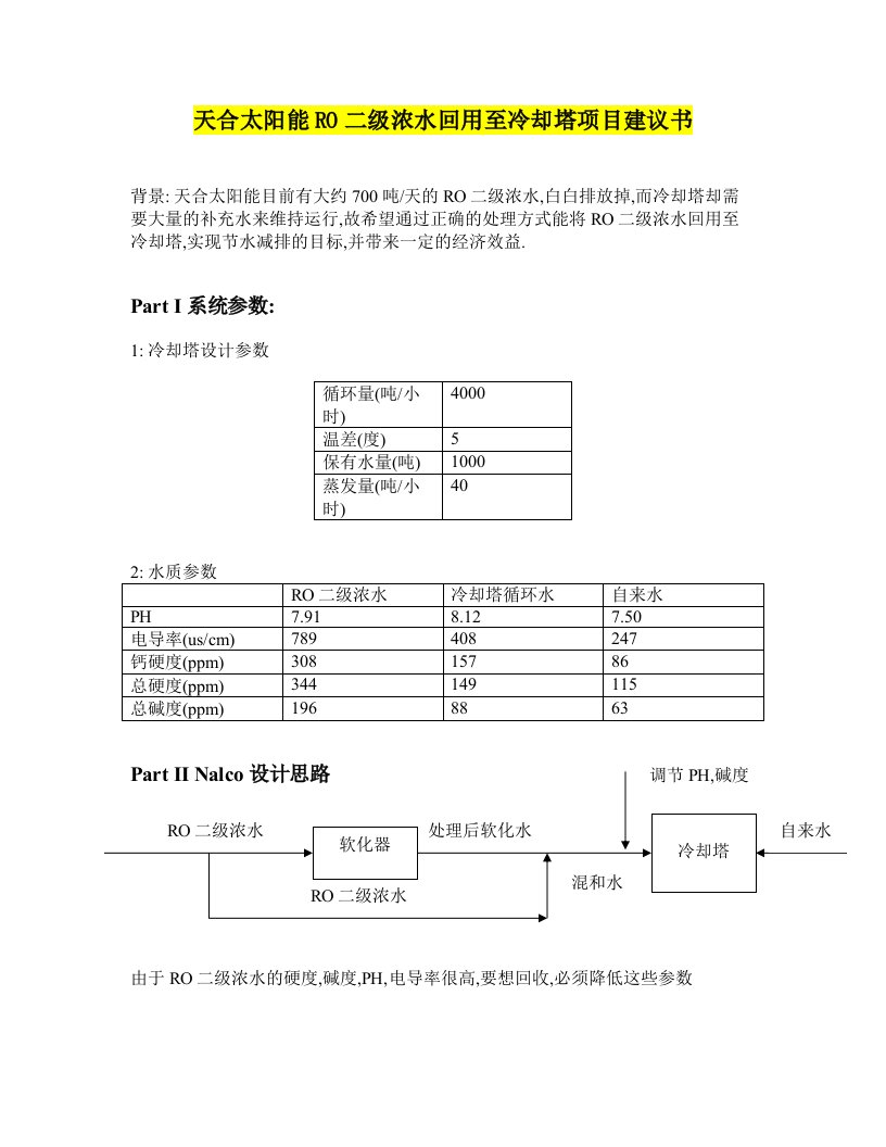 RO浓水回用建议书