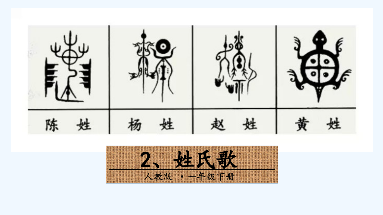 (部编)人教语文一年级下册《姓氏歌》ppt