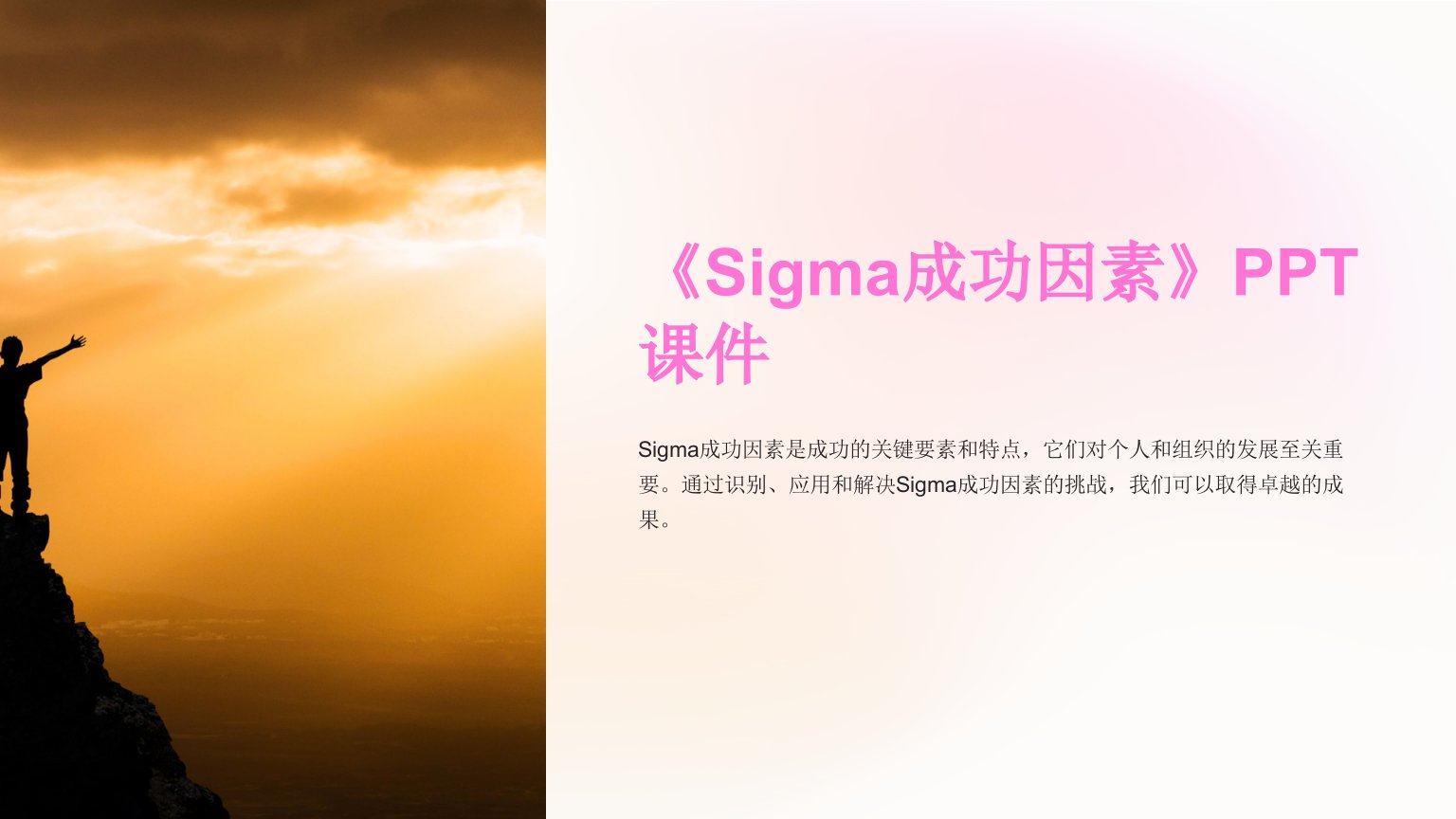 《Sigma成功因素》课件