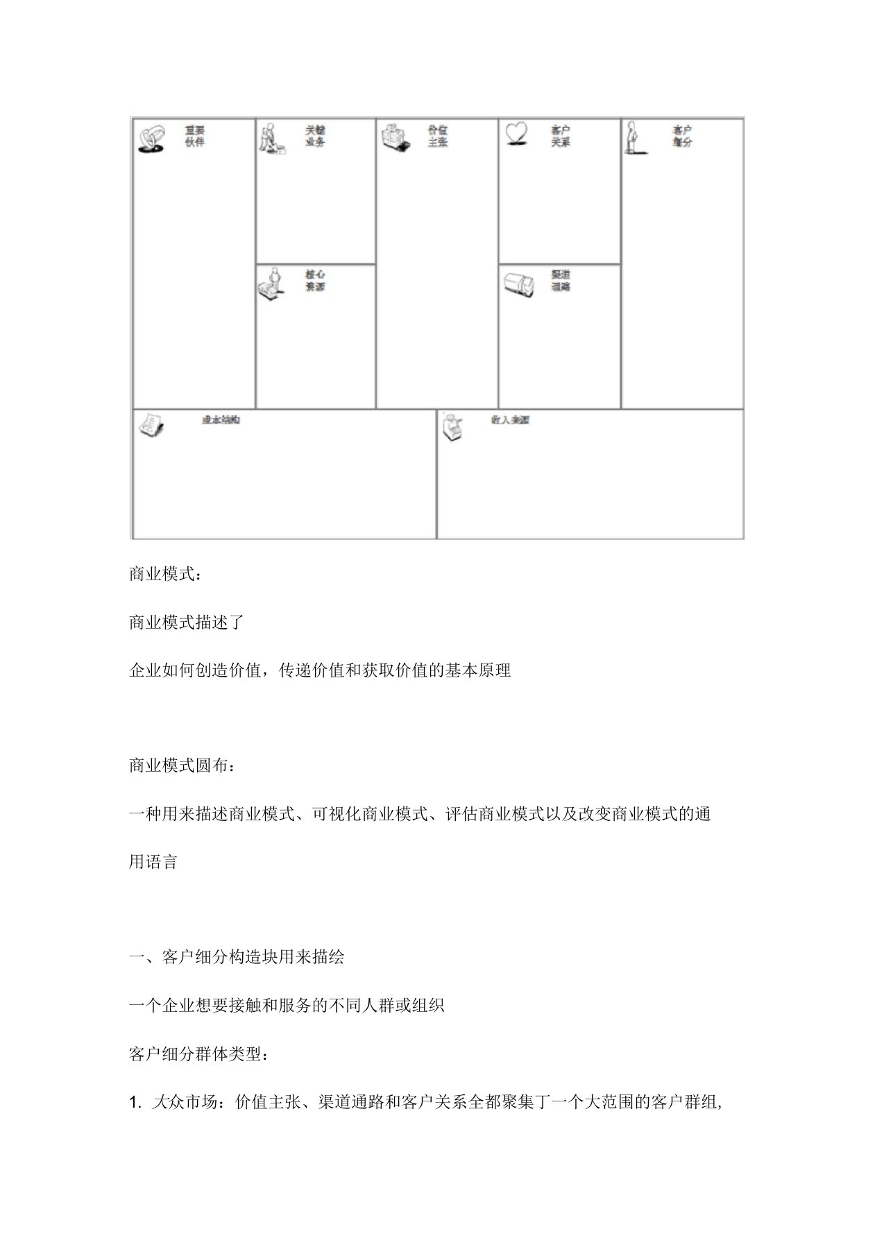 商业模式画布(九宫图)标准版