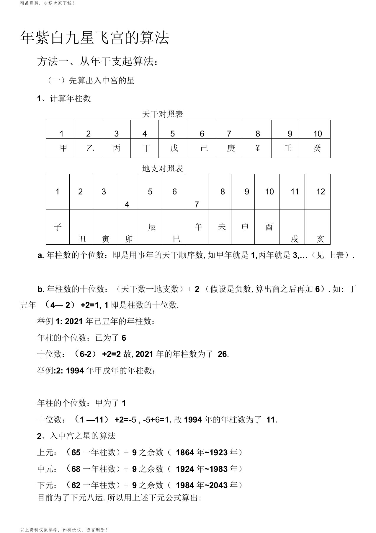 最新年月日时紫白九星飞宫的算法汇编