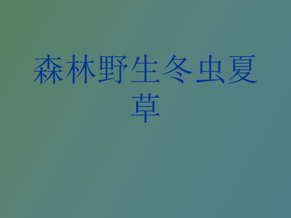 森林野生冬虫夏草全面性权威资料