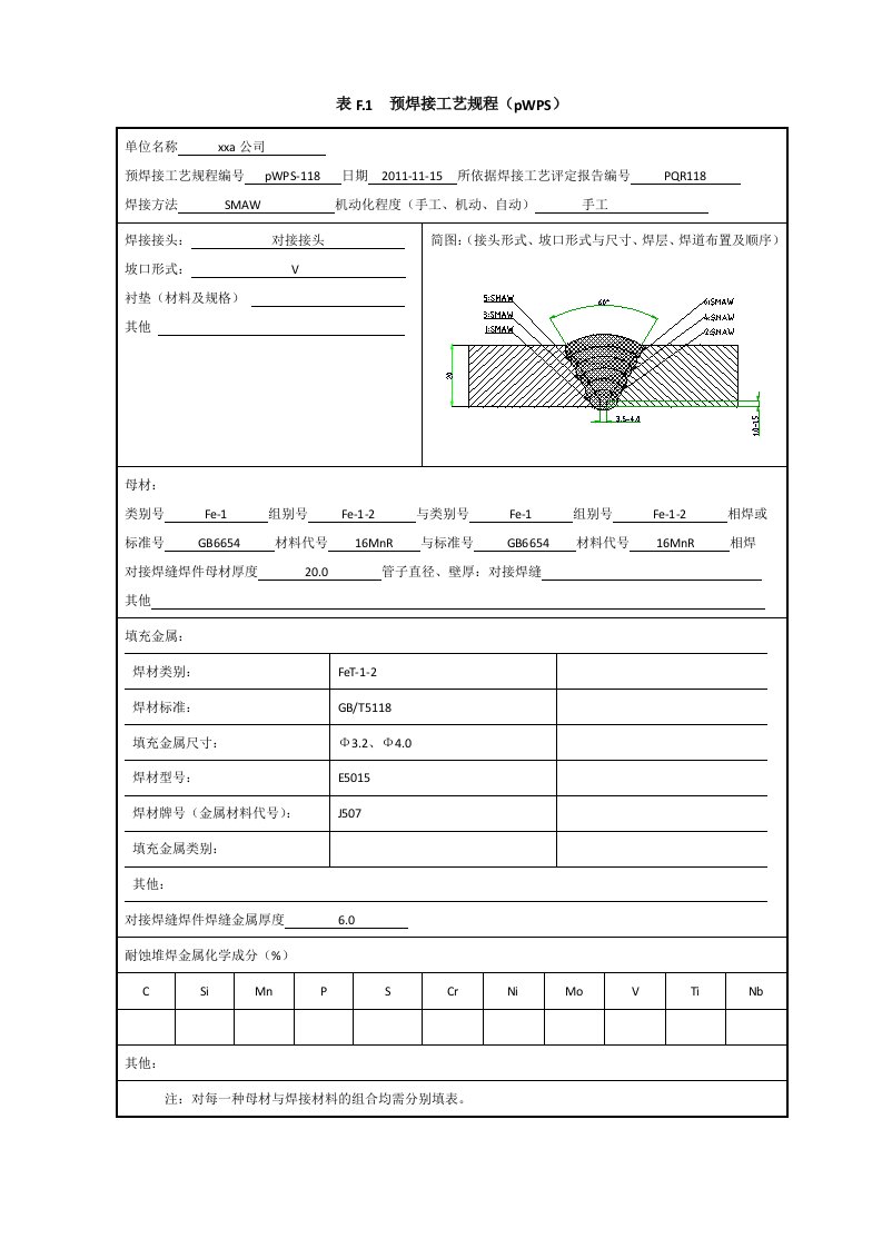 MnR20mm板状对接焊接工艺指导书(焊条电弧焊)转换