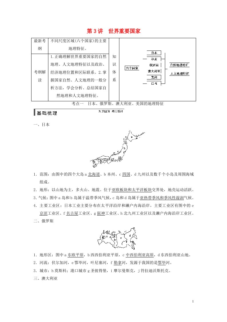 高考地理一轮复习（基础梳理