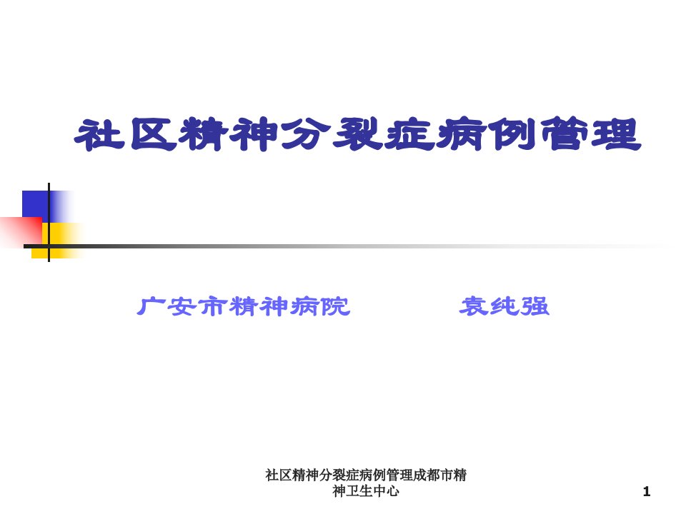 社区精神分裂症病例管理课件