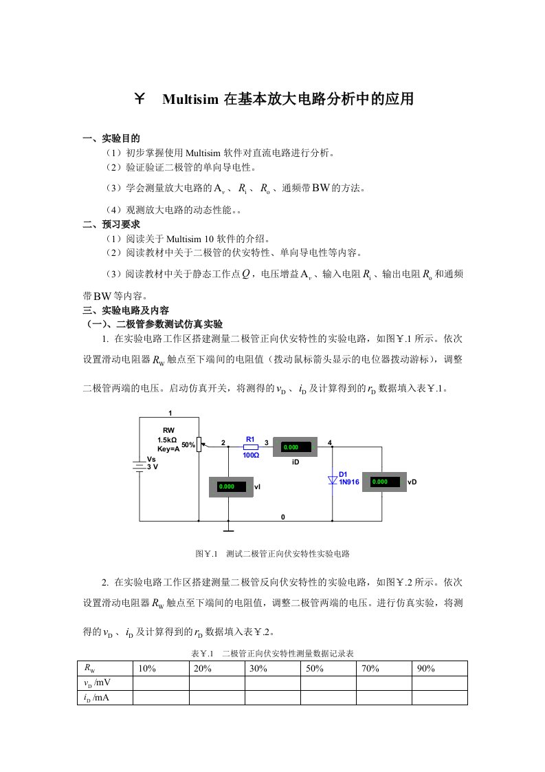 Multisim在基本放大电路分析中的应用