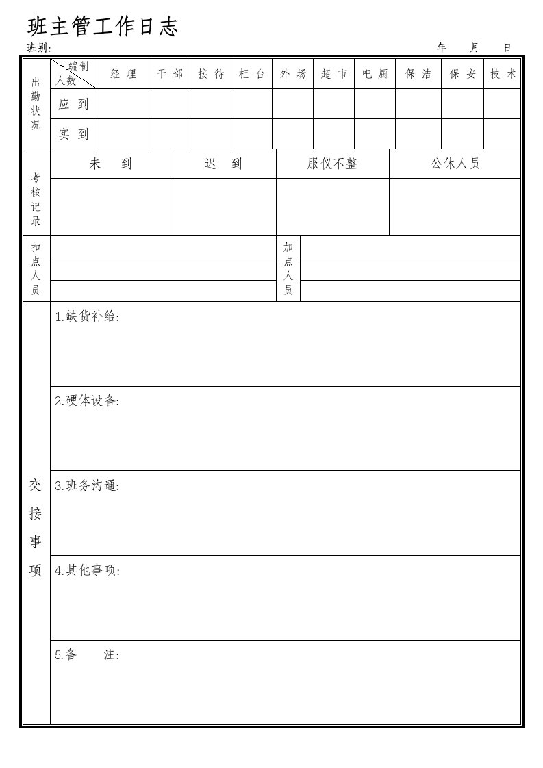 量贩式KTV表格