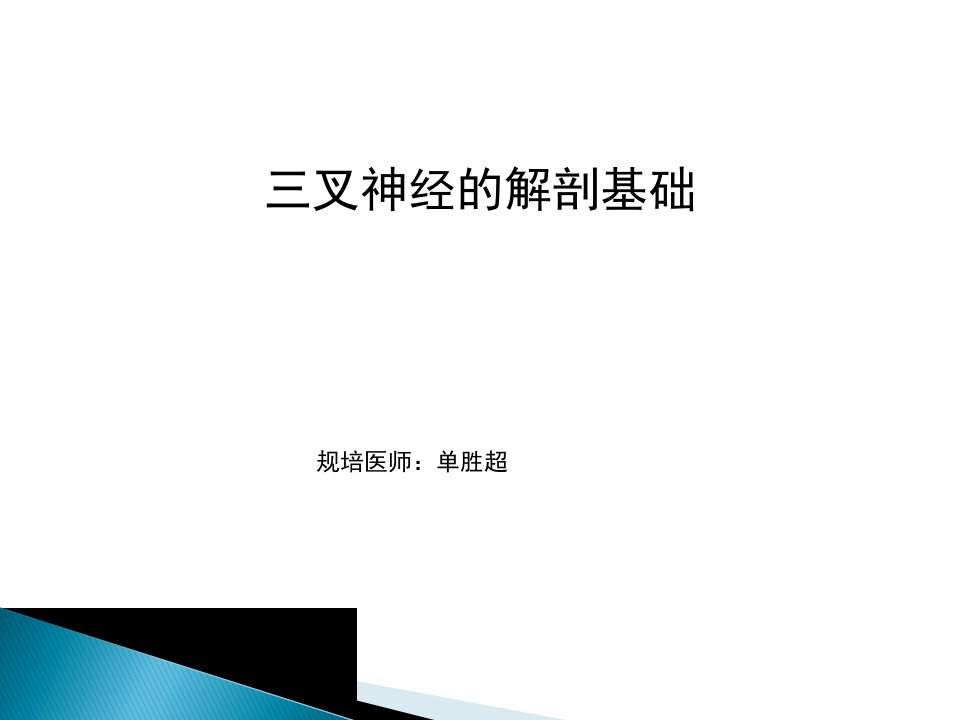 三叉神经的解剖基础