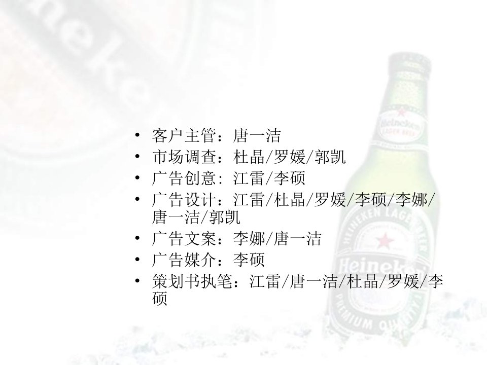 最新喜力啤酒夏季推广广告策划案精品课件