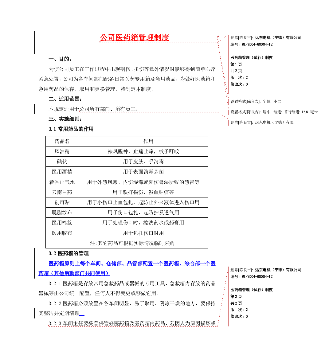 医药箱管理制度