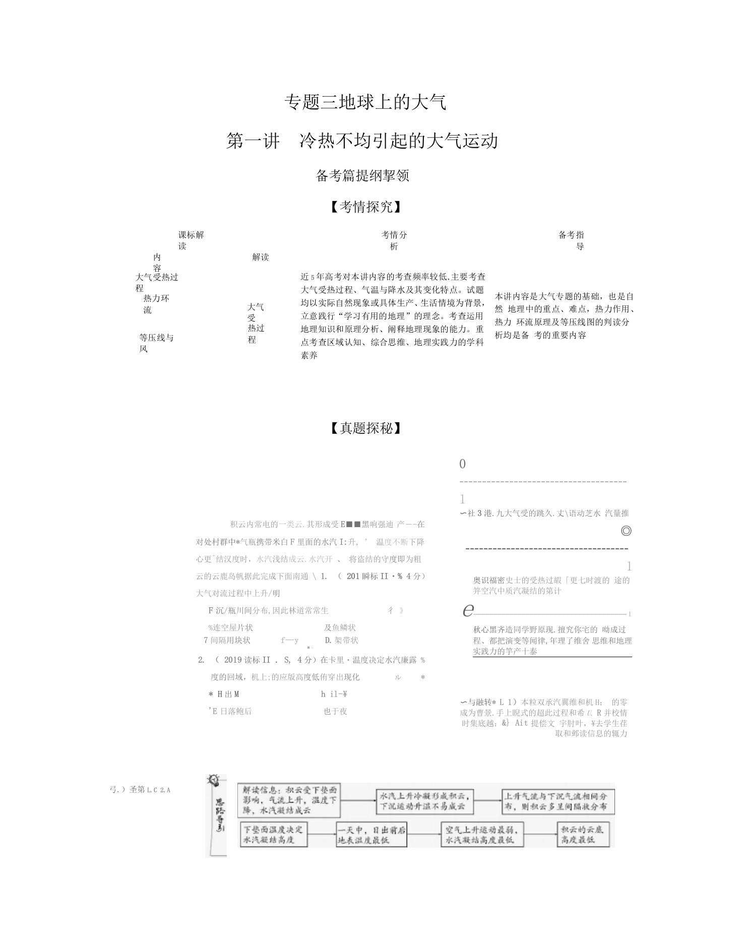 2021年新课标新高考地理复习练习讲义：专题三冷热不均引起的大气运动