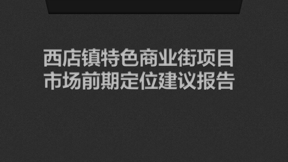 浙江西店镇特色商业街项目市场前期定位建议