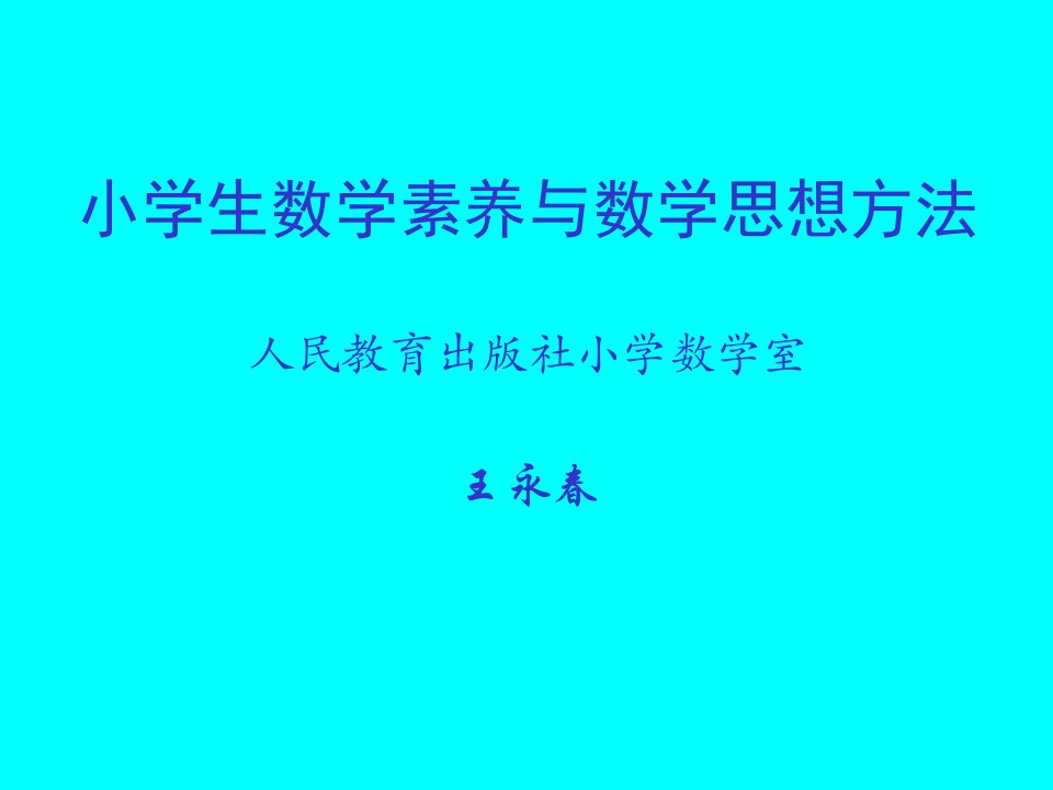 小学生数学素养与数学思想方法幻灯片