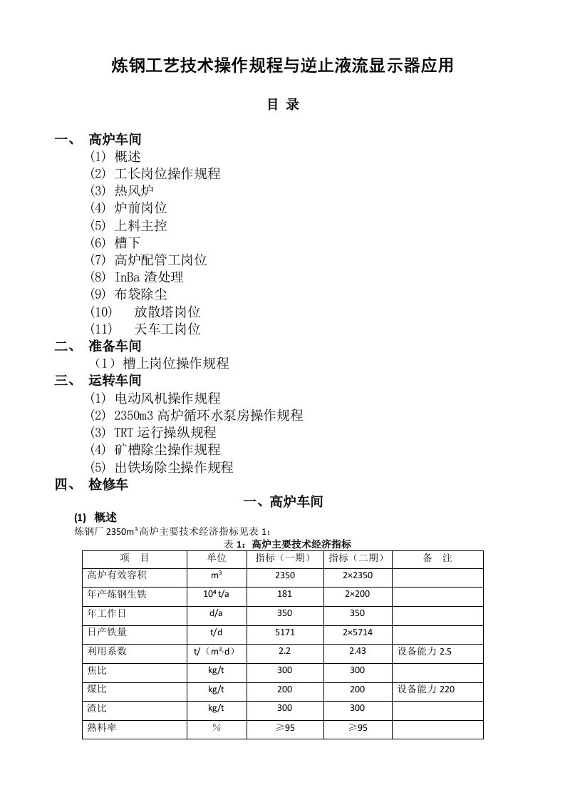 炼钢工艺技术操作规程与逆止液流显示器应用