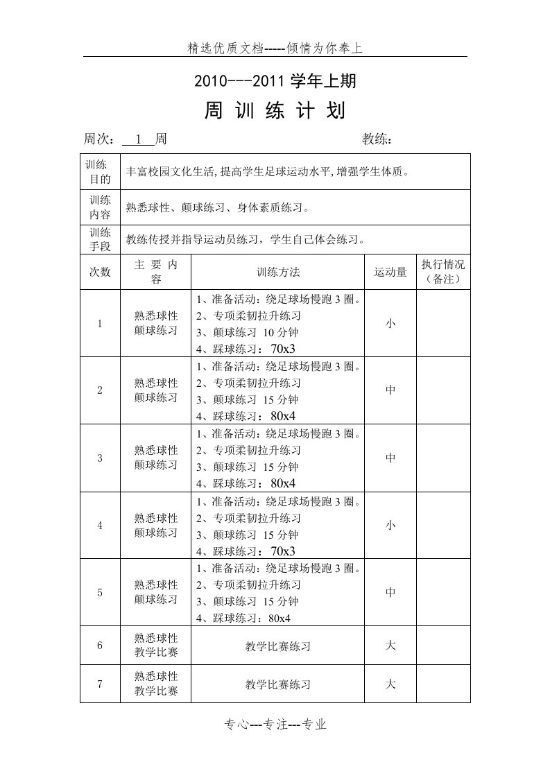 足球训练周计划(共21页)