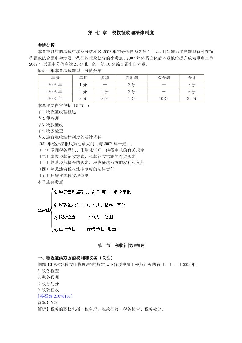 税收征收管理法律制