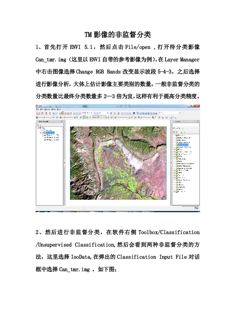 ENVI5.1非监督分类流程